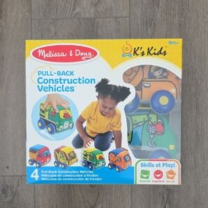 Melissa & Doug Pull-Back Construction Vehicles - Red, Blue, Green, Yellow